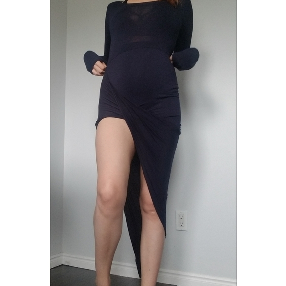 Tobi Asymmetric Navy Dress - Picture 4 of 6